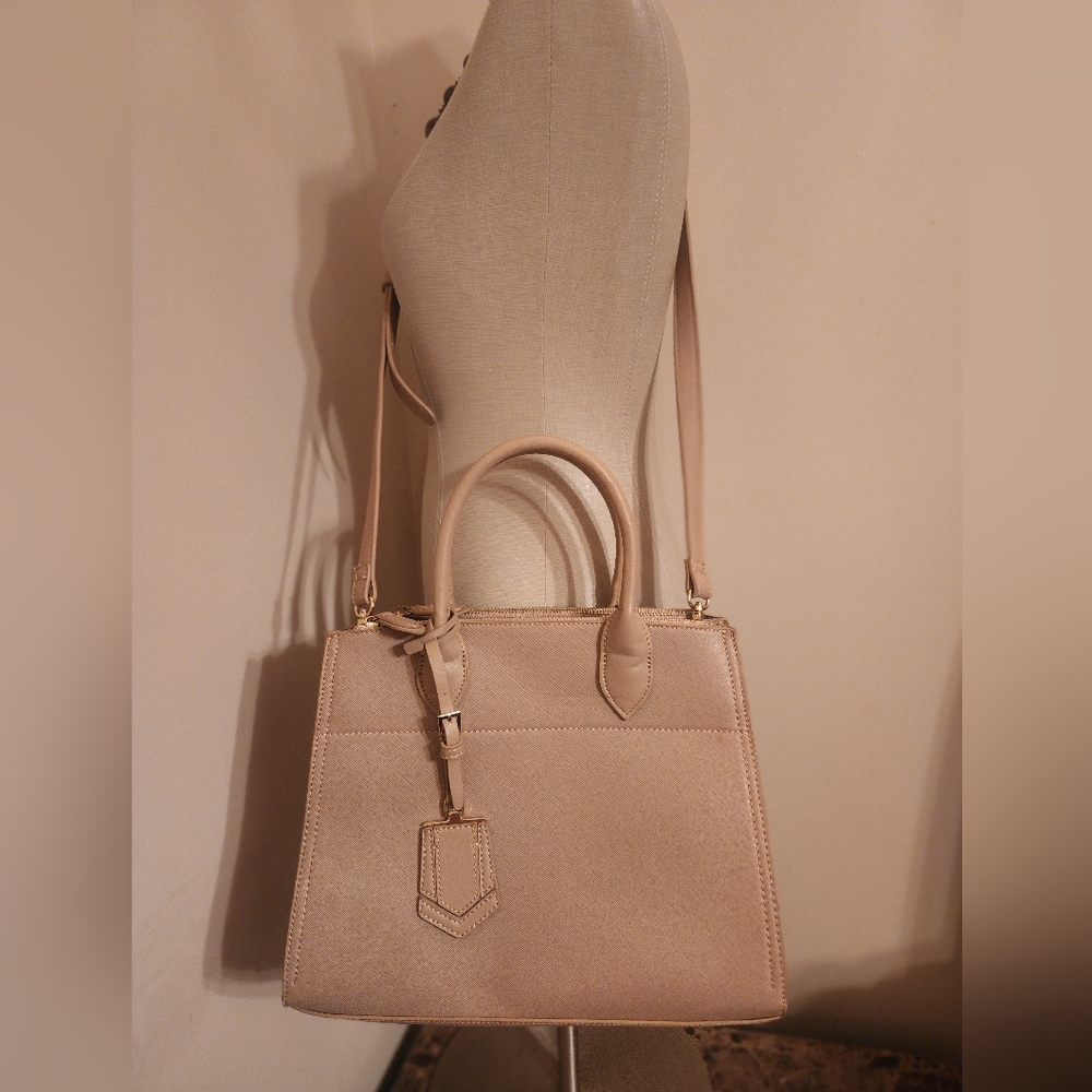 Urban Expressions Tan Cooper Satchel Handbag With Add'l Shoulder Strap. NWOT. - Picture 4 of 6